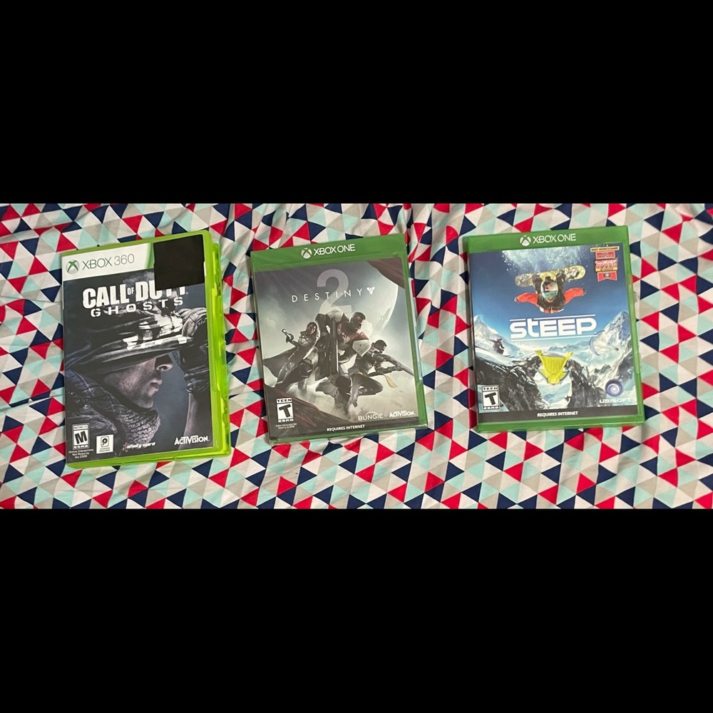 Steep, call of  duty ghosts and destiny 2 sealed
